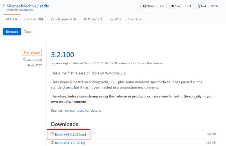 Redis on Windows github Redis on Windows github